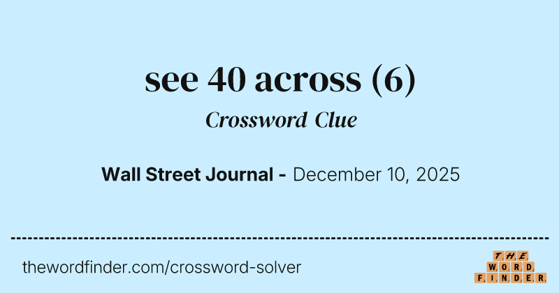 see 40 across crossword clue image