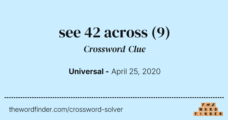 see 42 across crossword clue image