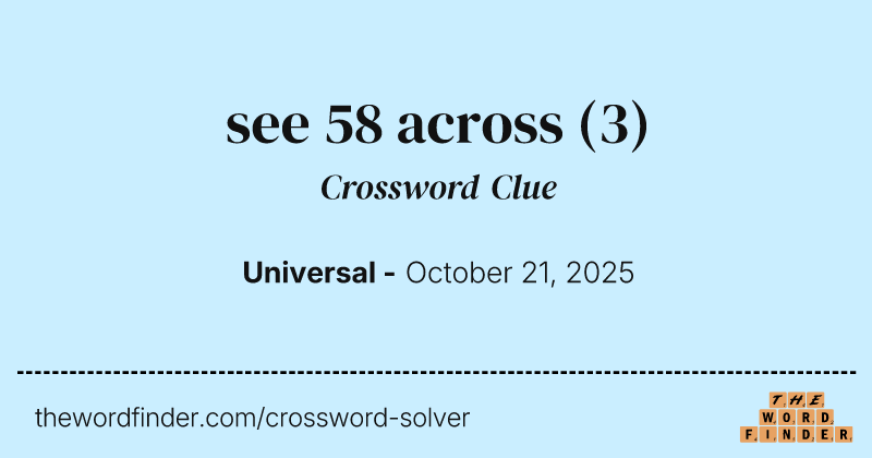 see 58 across crossword clue image