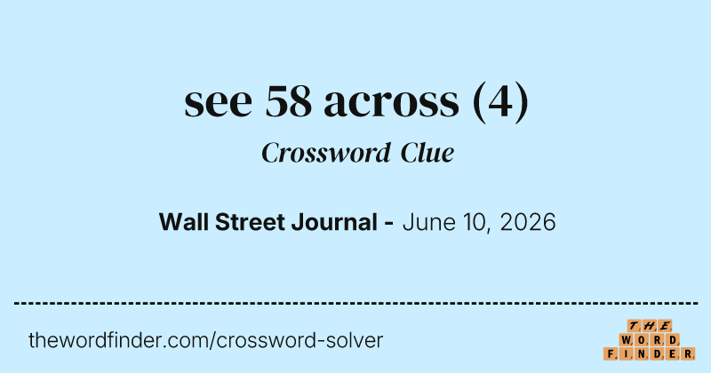 see 58 across crossword clue image
