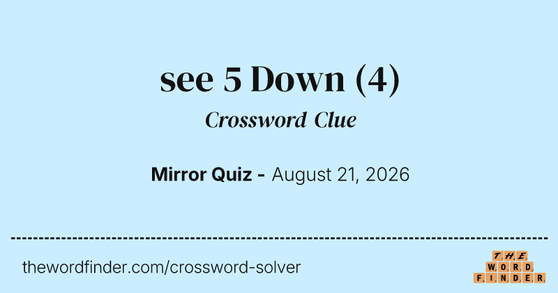 see 5 Down crossword clue image