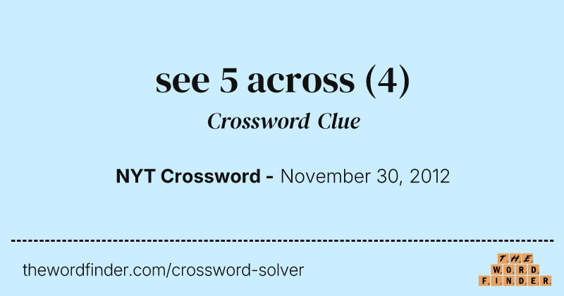 see 5 across crossword clue image