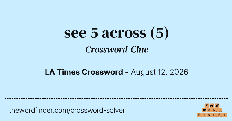 see 5 across crossword clue image