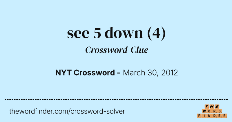see 5 down crossword clue image