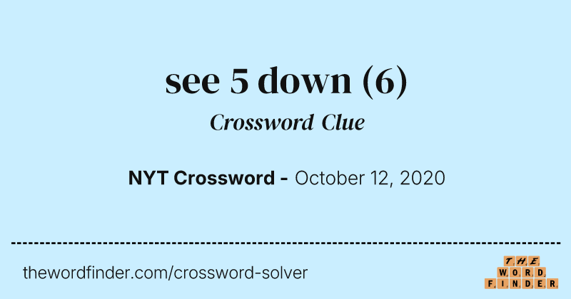 see 5 down crossword clue image