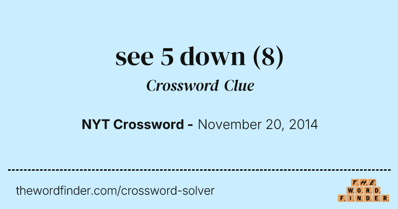 see 5 down crossword clue image