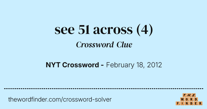 see 51 across crossword clue image