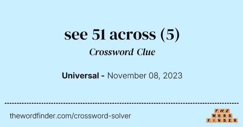 see 51 across crossword clue image