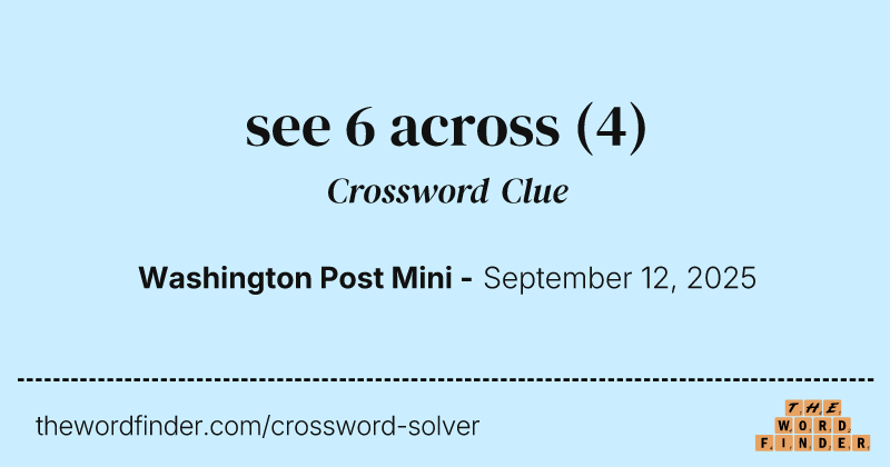 see 6 across crossword clue image