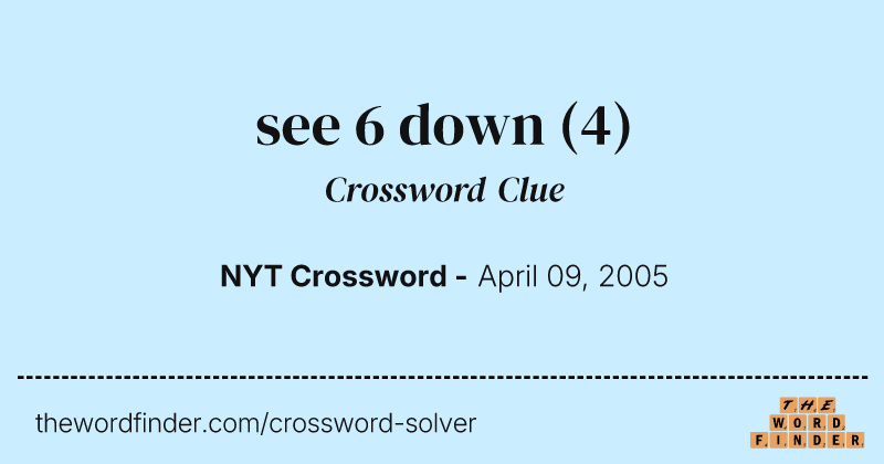 see 6 down crossword clue image