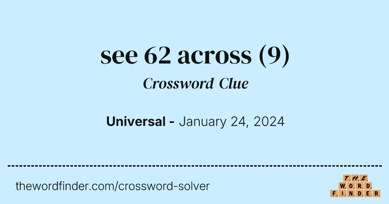 see 62 across crossword clue image