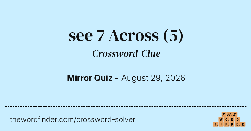 see 7 Across crossword clue image