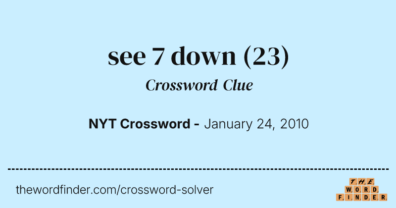 see 7 down crossword clue image