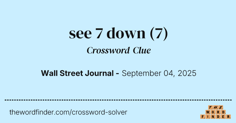 see 7 down crossword clue image