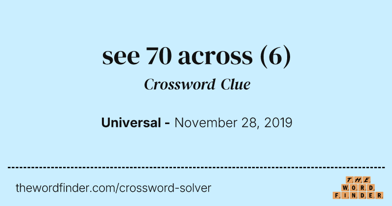 see 70 across crossword clue image