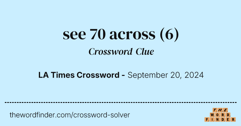 see 70 across crossword clue image