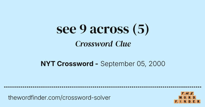 see 9 across crossword clue image