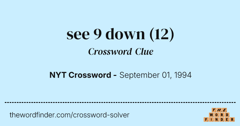 see 9 down crossword clue image