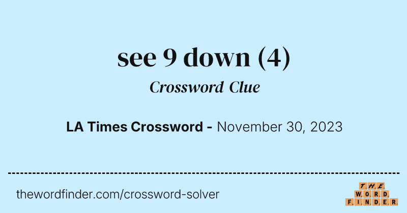 see 9 down crossword clue image