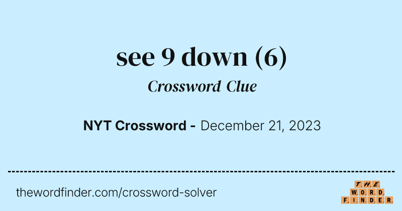 see 9 down crossword clue image