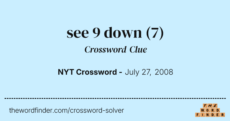 see 9 down crossword clue image
