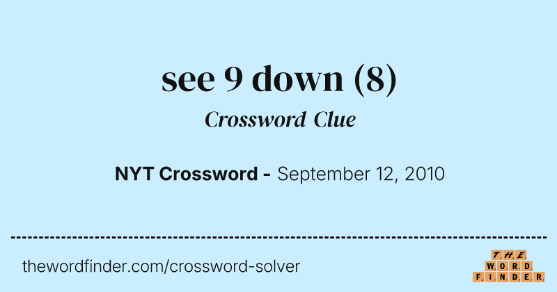 see 9 down crossword clue image