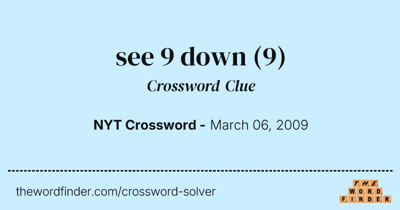 see 9 down crossword clue image
