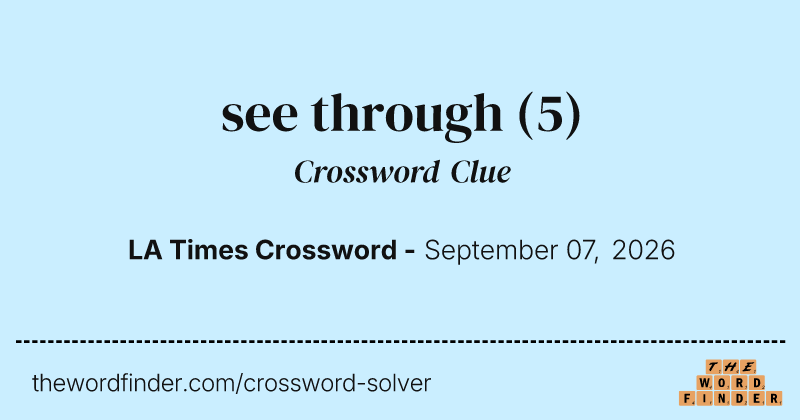 see through crossword clue image