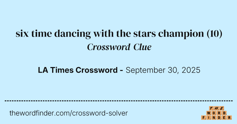 six time dancing with the stars champion crossword clue image