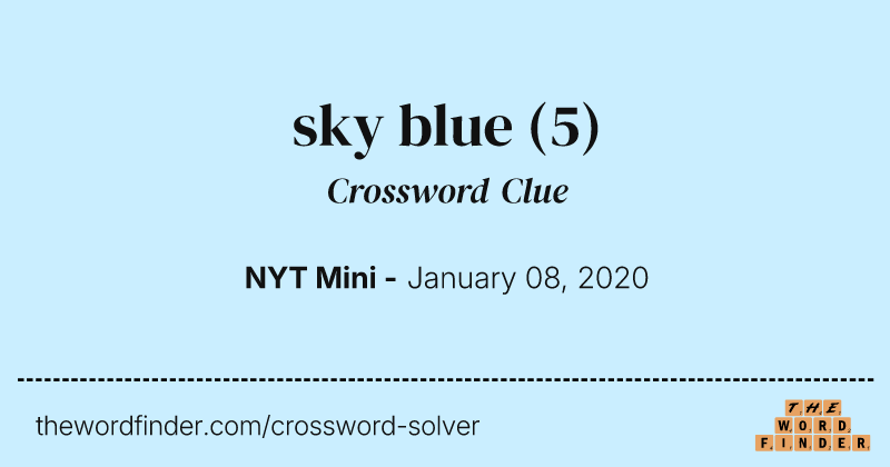 sky blue crossword clue image