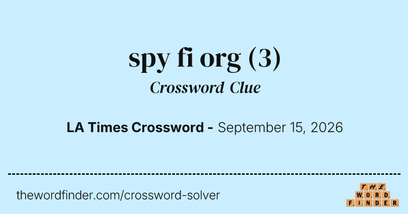 spy fi org crossword clue image