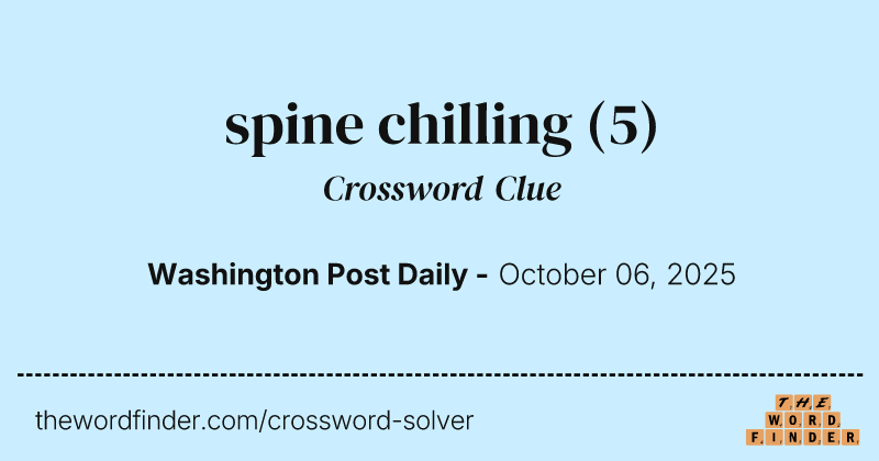 spine chilling crossword clue image