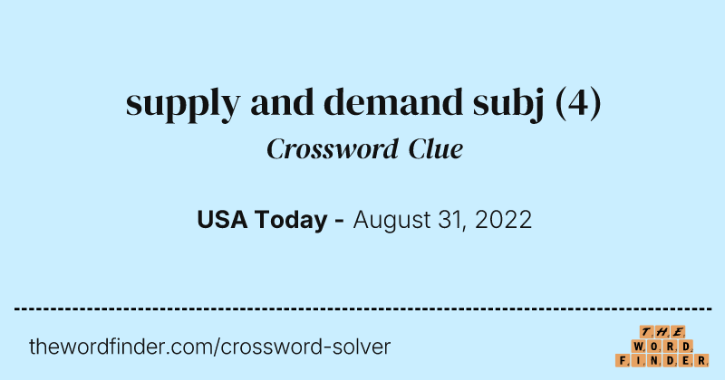 supply and demand subj crossword clue image
