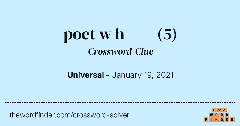 poet w h ___ crossword clue image