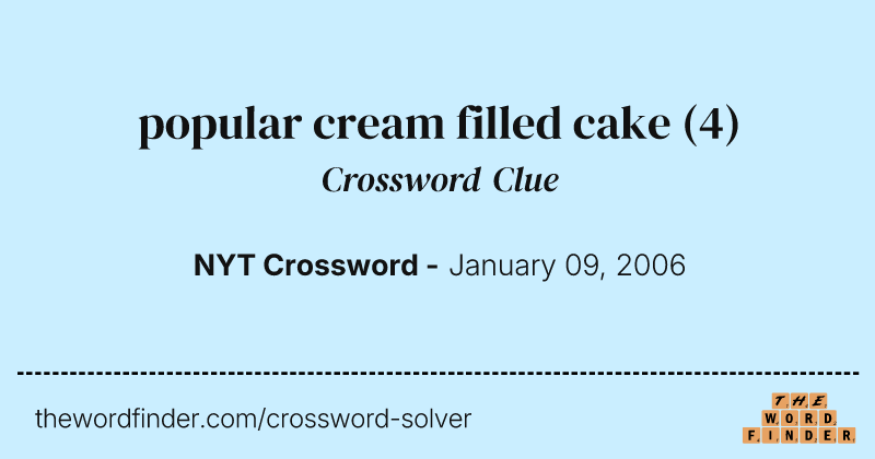 popular cream filled cake crossword clue image