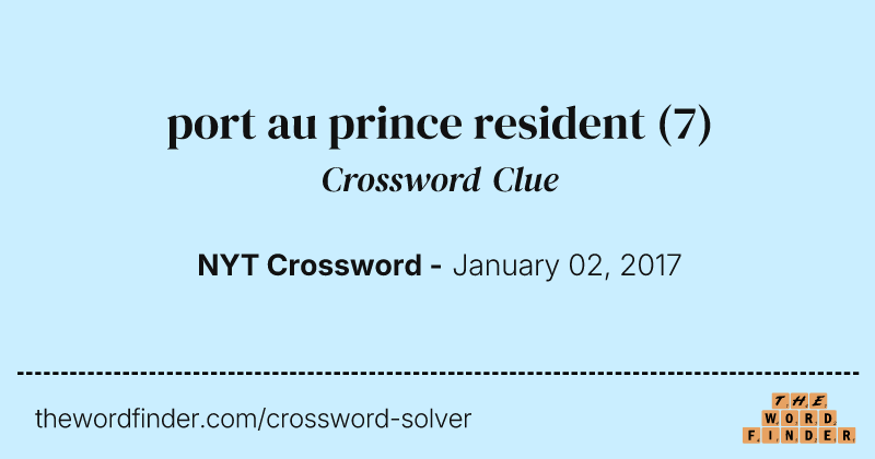 port au prince resident crossword clue image