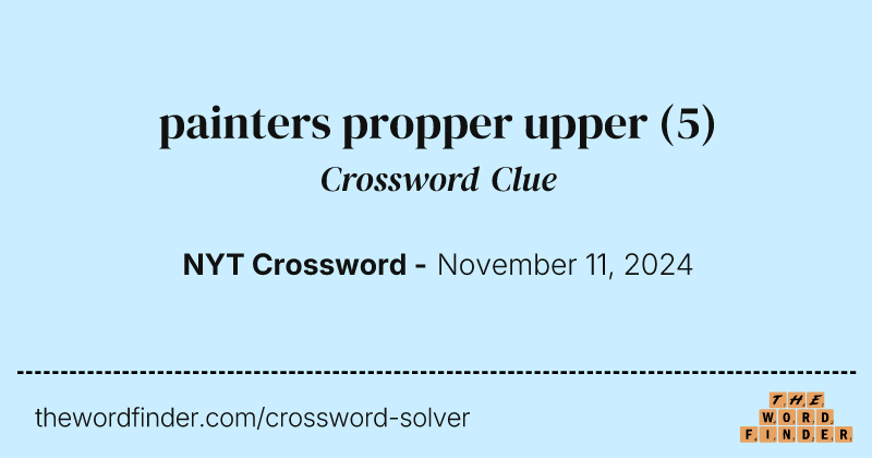 painters propper upper crossword clue image