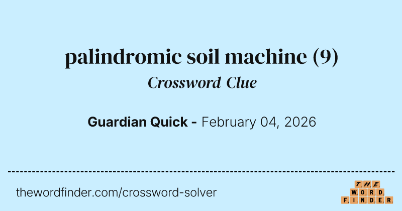 palindromic soil machine crossword clue image