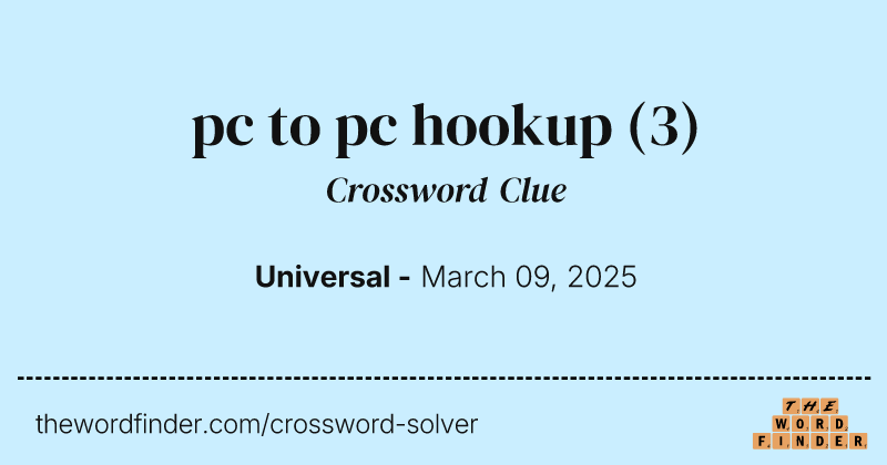 pc to pc hookup crossword clue image