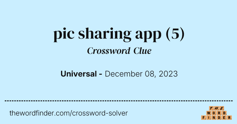 pic sharing app crossword clue image