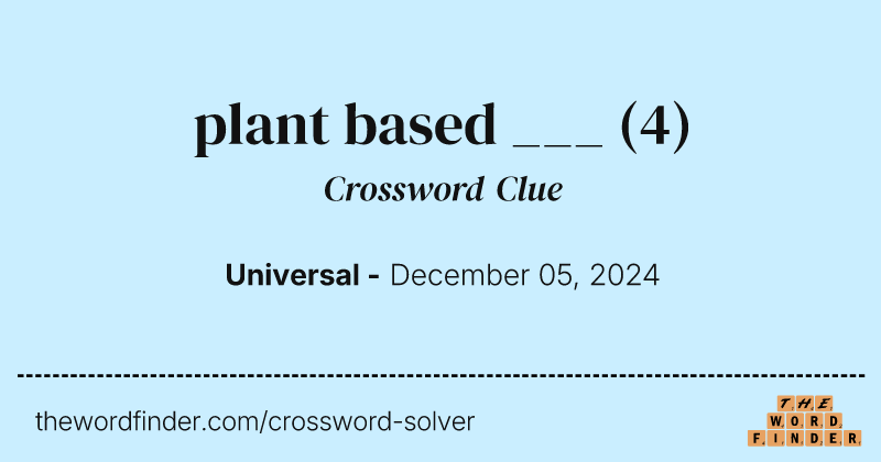 plant based ___ crossword clue image