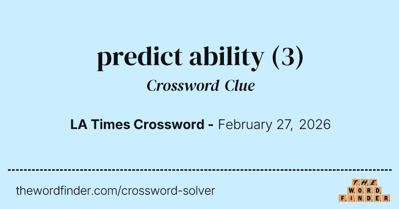 predict ability crossword clue image
