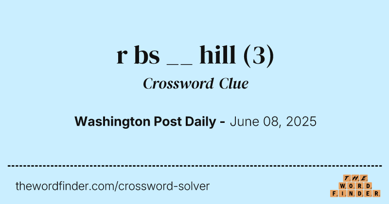 r bs __ hill crossword clue image