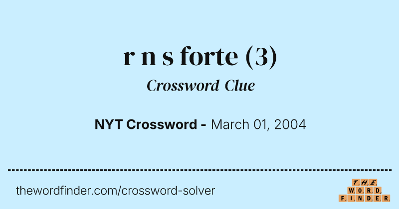 r n s forte crossword clue image