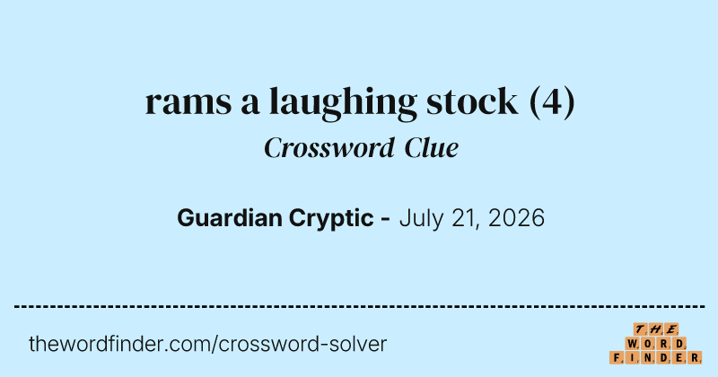 rams a laughing stock crossword clue image