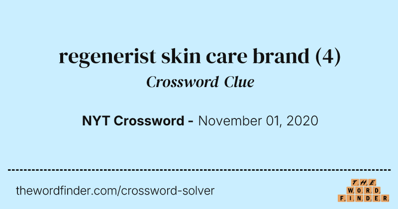 regenerist skin care brand crossword clue image