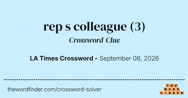 rep s colleague crossword clue image