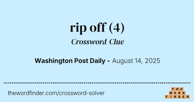 rip off crossword clue image