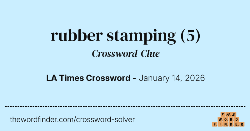 rubber stamping crossword clue image