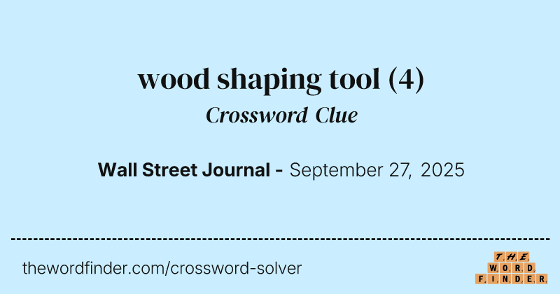 wood shaping tool crossword clue image